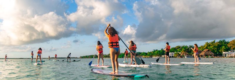 Billet Paddle sur la lagune de Bacalar au lever du soleil