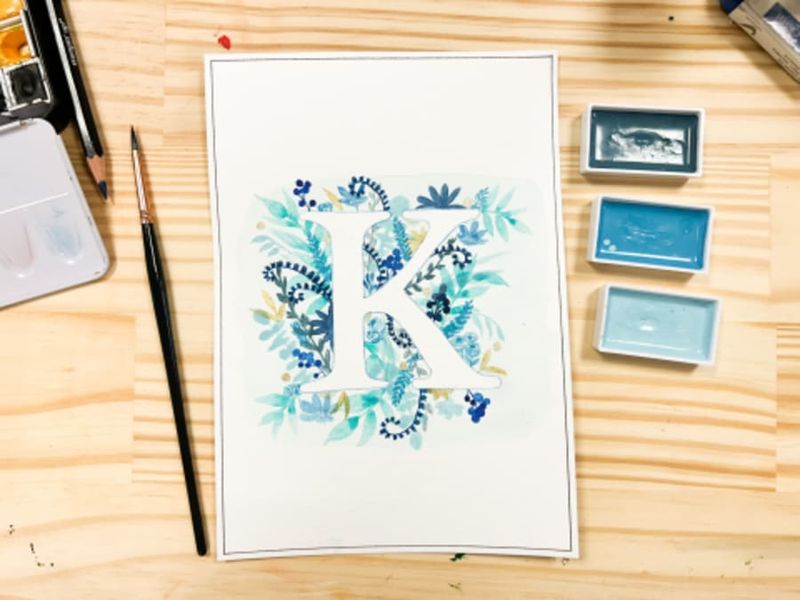 Billet Atelier lettres fleuries à l'aquarelle à Annecy (74)