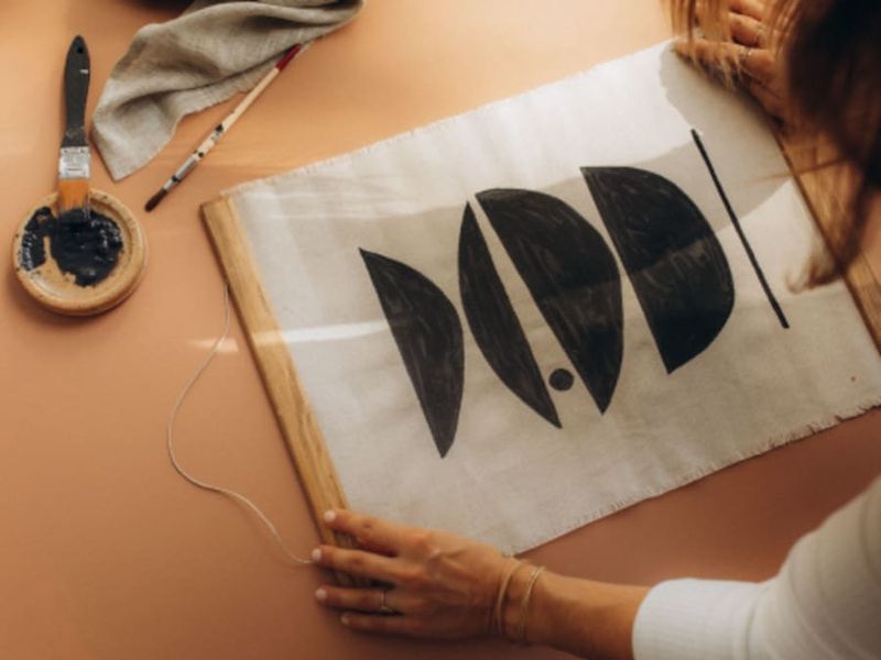 Billet Atelier "punch ta tenture" de peinture sur tissu et bois (81)