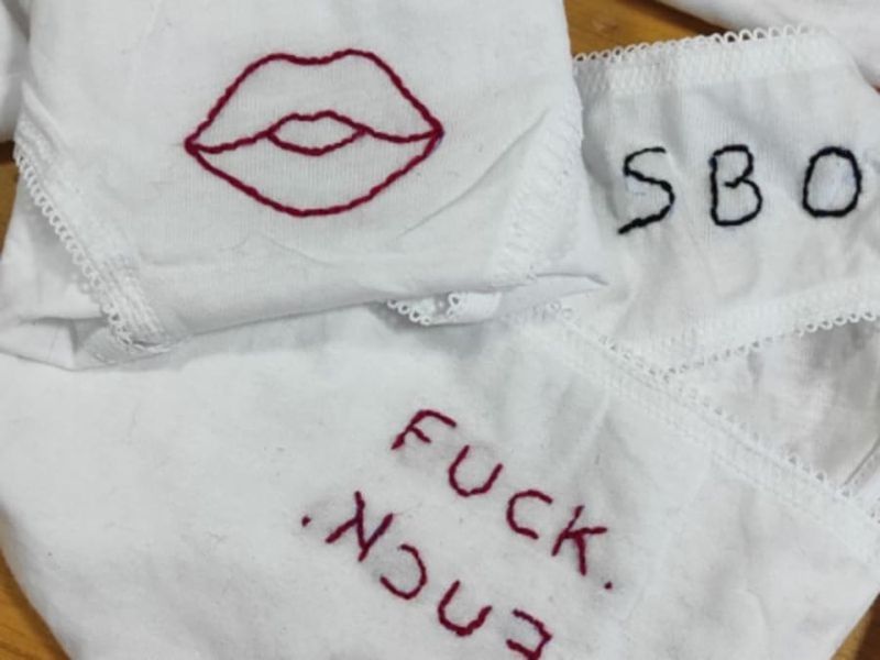 Billet Atelier création broderie d'une culotte à Mouvaux (59)