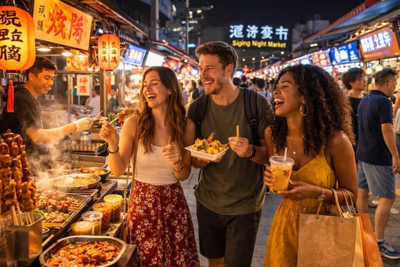Billet Shanghai : visite à pied du marché de nuit de Sijing – street food et culture