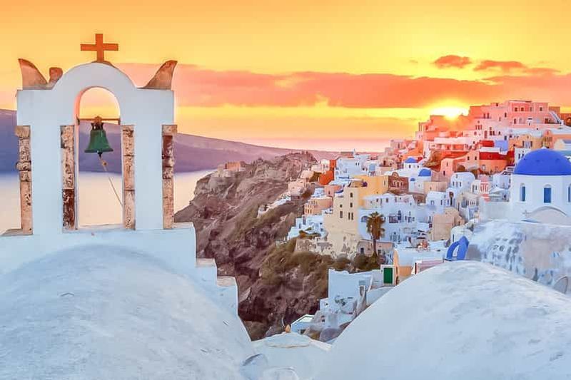 Billet Santorin : visite en bus traditionnelle avec coucher de soleil à Oia