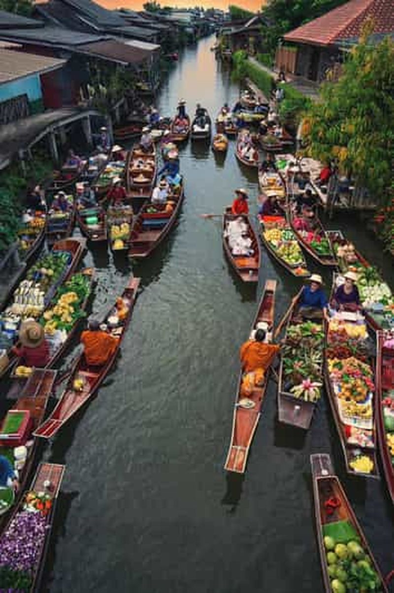 Billet Bangkok : marché flottant de Damnoen Saduak et marché de Maeklong