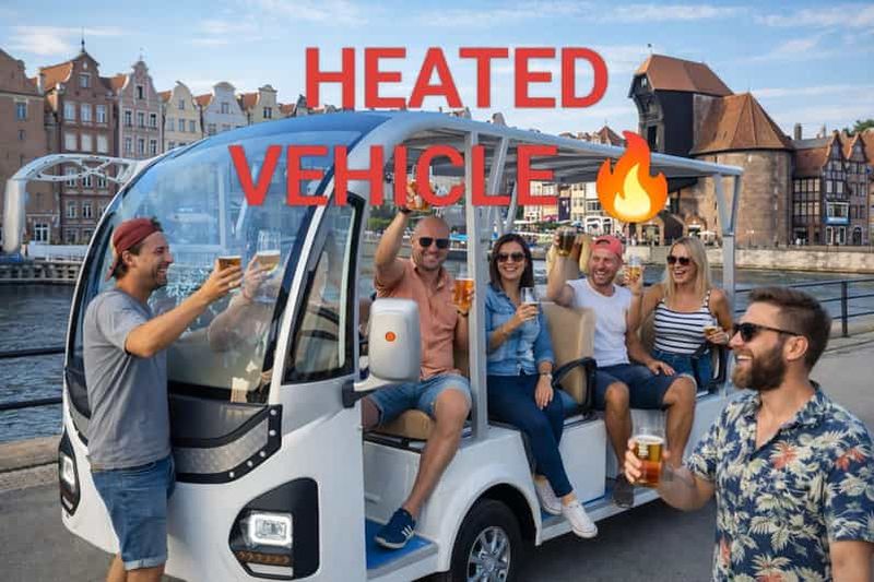 Billet Gdansk : visite citadine privée en voiturette de golf, fête, bus, alcool inclus