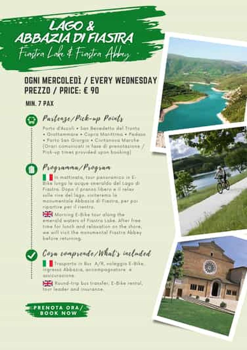 Billet Vélo électrique au lac de Fiastra et à l'abbaye cistercienne