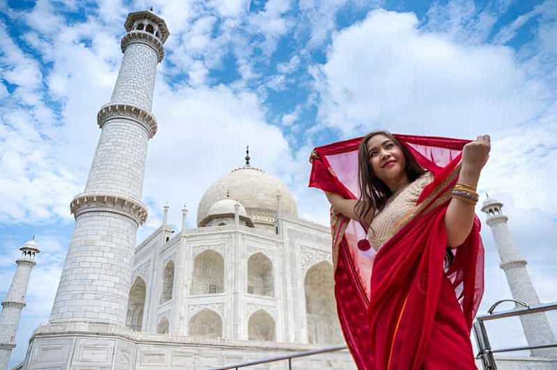 Billet Agra : visite guidée du Taj Mahal avec photographie et location de sari