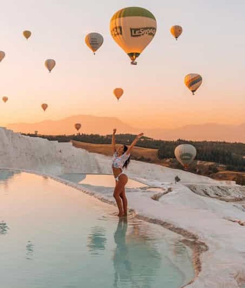 Billet Antalya : Visite guidée de Pamukkale avec vol en montgolfière en option.