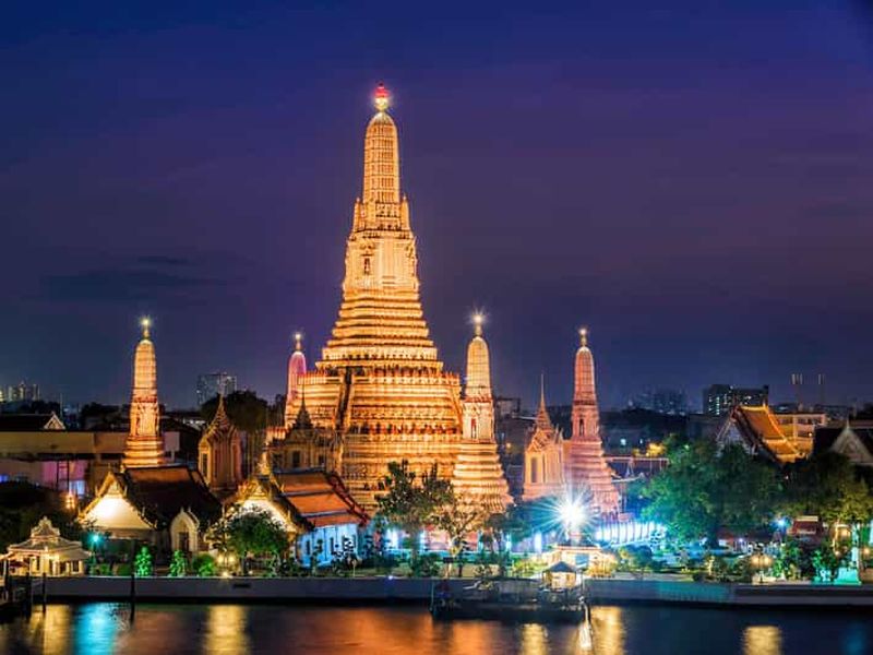 Billet Bangkok : Visite nocturne avec Wat Arun, Wat Pho et promenade en Tuk Tuk