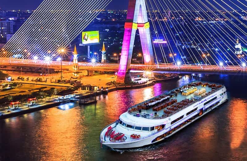 Billet Bangkok : Dîner et spectacles de 2 heures sur la croisière fluviale White Orchid
