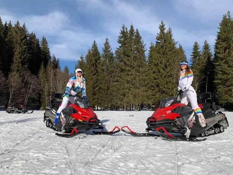 Billet Brașov : aventure en motoneige ou en quad avec prise en charge à l'hôtel