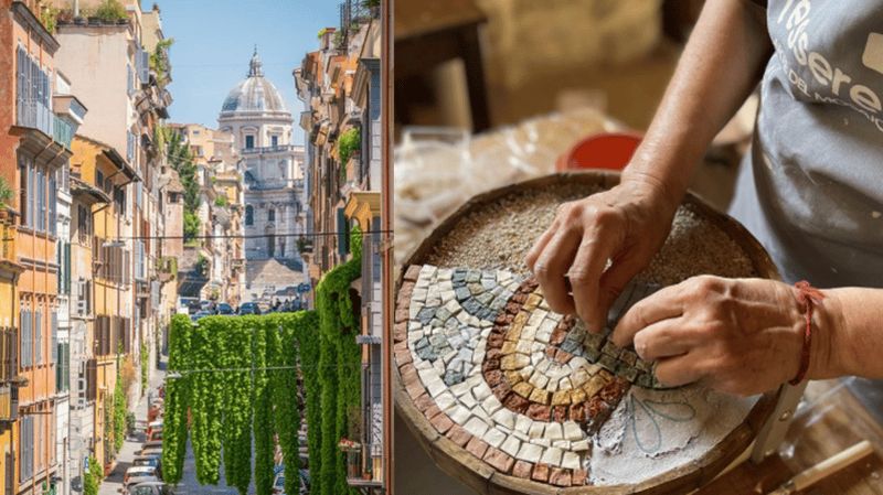 Billet Rome : visite à pied du quartier Monti et atelier de mosaïque