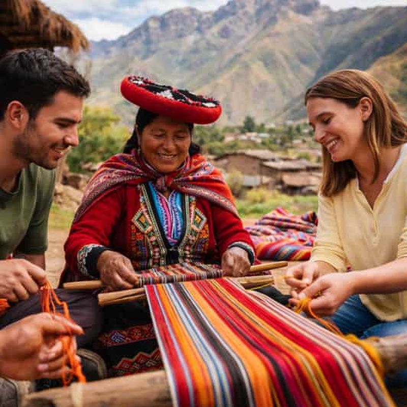 Billet Cuzco : atelier de tissage andin avec un moniteur local