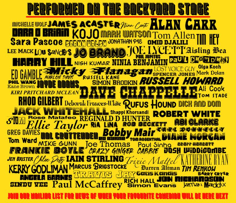 Billet Jeudi soir au Backyard Comedy Club