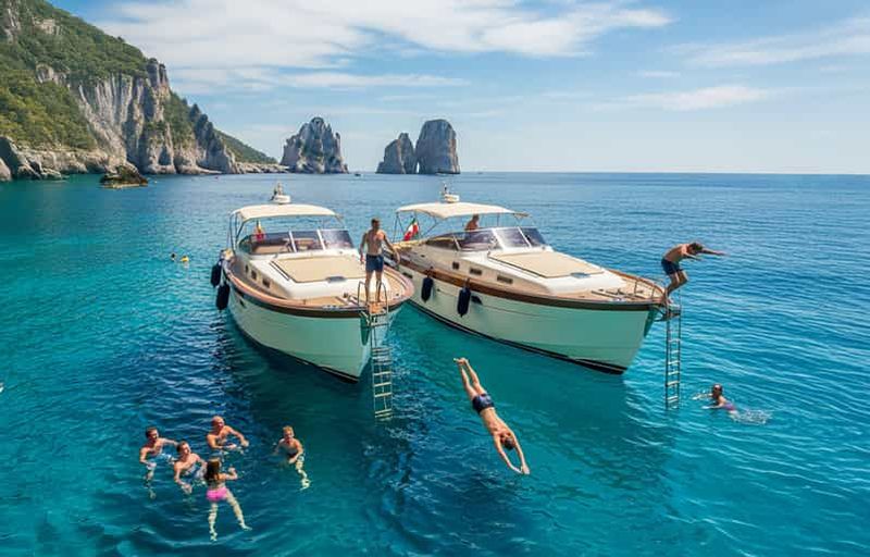 Billet Capri : sortie en bateau avec baignade, snorkeling et apéritif