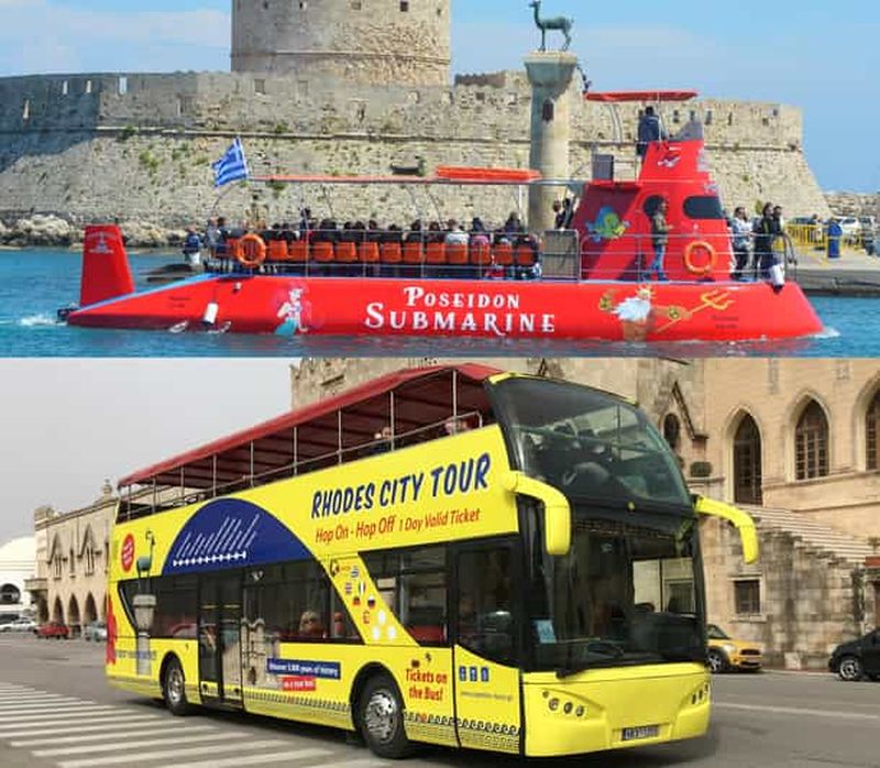 Billet Rhodes : Billet combiné - Bus à arrêts multiples et croisière sous-marine