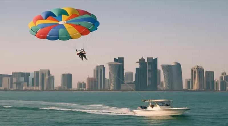 Billet QATAR : Aventure en parachute ascensionnel avec prise en charge à l'hôtel en option