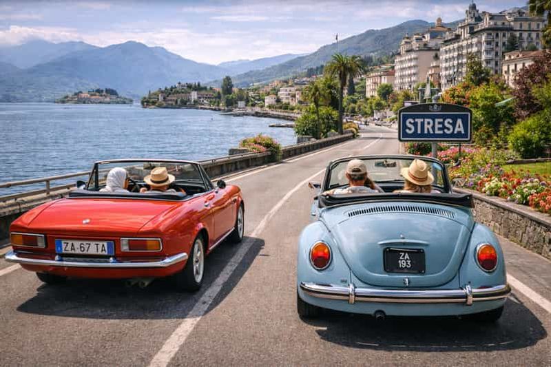 Billet Depuis Milan : excursion privée d'une journée au lac Majeur en voiture de collection