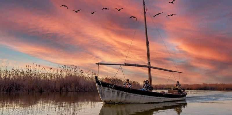 Billet Depuis Valence : parc national de l’Albufera avec sortie en bateau au coucher du soleil