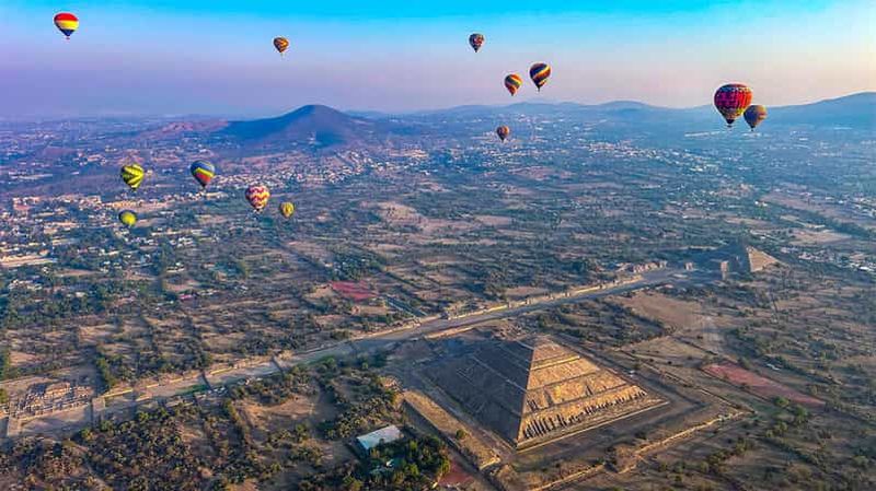 Billet Teotihuacan : Vol en montgolfière avec petit-déjeuner et transport