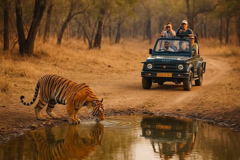 Billet Safari tigres à Ranthambore en véhicule ouvert avec guide