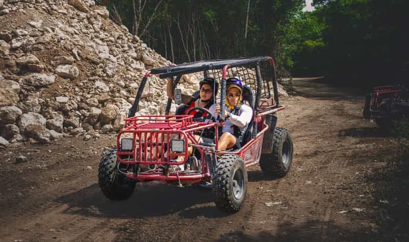 Billet Puerto Morelos : excursion complète en buggy, tyroliennes et deux cénotes