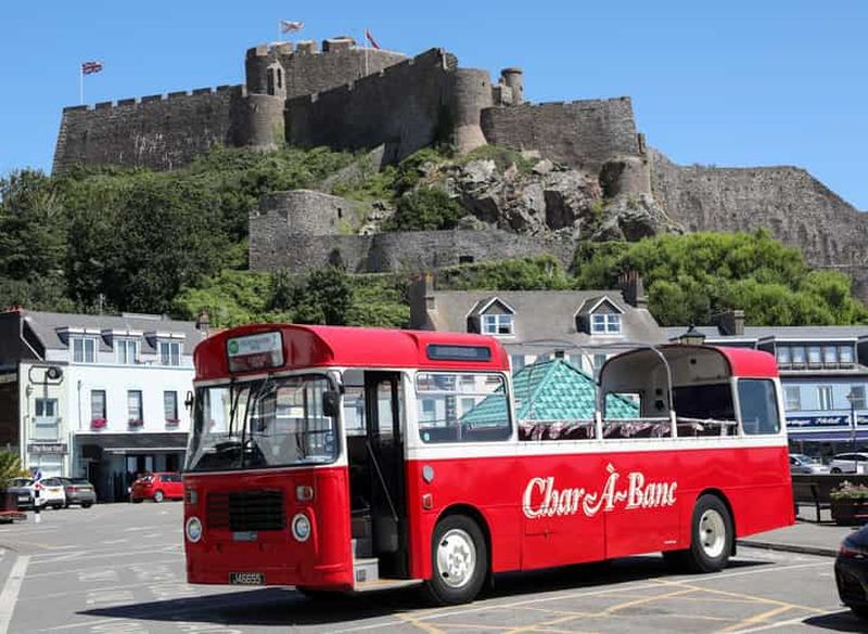 Billet Jersey : visite en bus à toit ouvert de la côte est (vue sur le château)