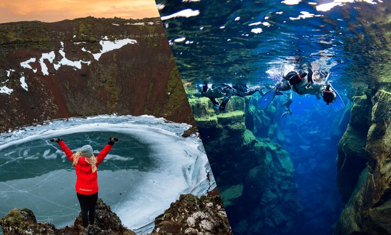 Billet Reykjavík : visite combinée du Cercle d'or et de la plongée à Silfra