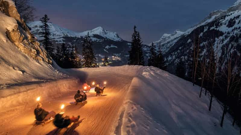 Billet Interlaken : aventure en luge au coucher du soleil et fondue au fromage suisse