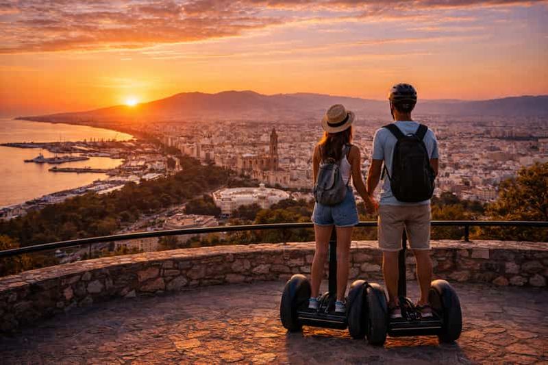Billet Malaga : visite en Segway au coucher du soleil avec un guide