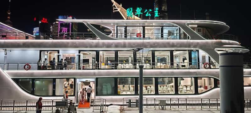 Billet Shanghai : dîner après la tombée de la nuit et croisière nocturne sur le fleuve Huangpu