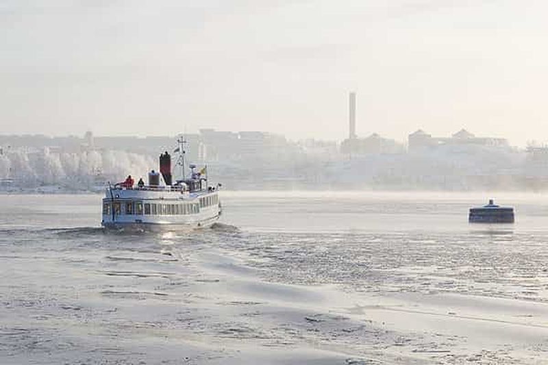 Billet Stockholm : tour en bateau avec guide en hiver