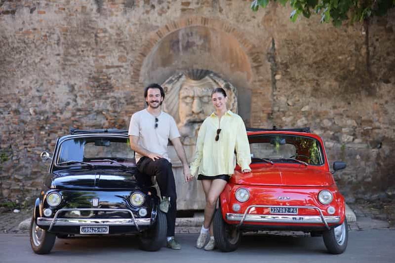 Billet Rome : service de photographie vintage en Fiat Cinquecento