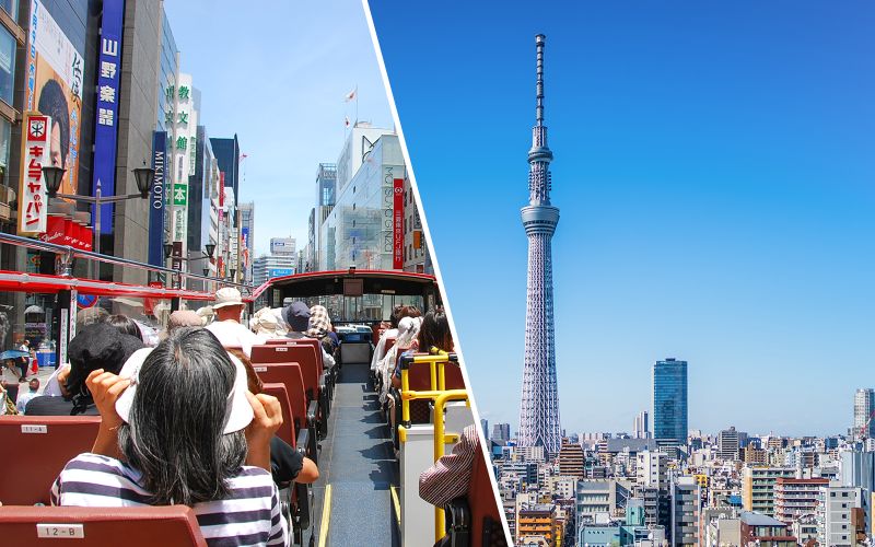Billet Combo : Tour en bus Hop-On Hop-Off de Tokyo + Billets pour le TOKYO SKYTREE