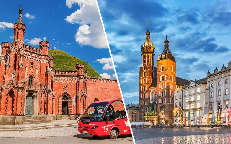 Billet Combo : visites en bus Hop-On Hop-Off de Cracovie + billets pour le City Pass de Cracovie
