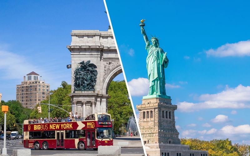 Billet Combo : Tour en bus Hop-On Hop-Off à New York + billets pour la Statue de la Liberté et Ellis Island