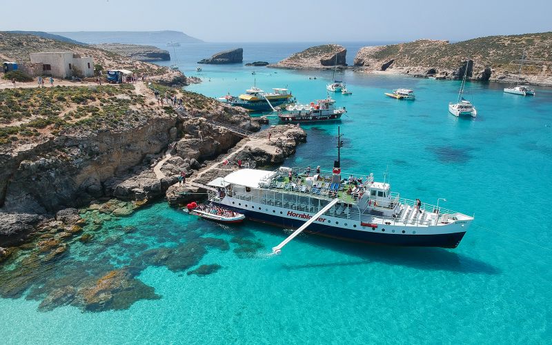 Billet Excursion en bateau à Gozo et Comino : Lagon bleu, lagon de cristal, sites touristiques de Gozo et grottes marines