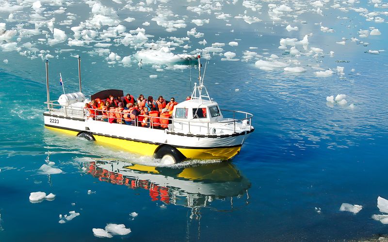 Billet À partir de Reykjavik : Tour en bateau du glacier de Jokulsarlon et visite de la plage de Diamant