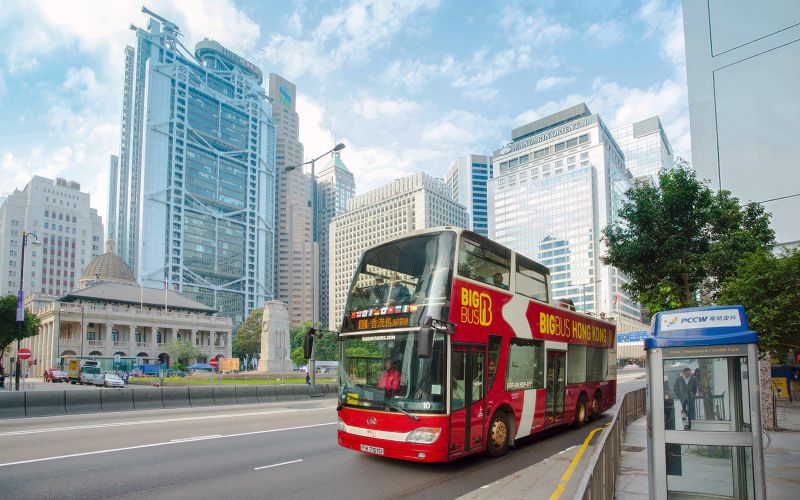 Billet Big Bus : tour en bus Hop-On Hop-Off de Hong Kong avec transfert en ferry au port Victoria