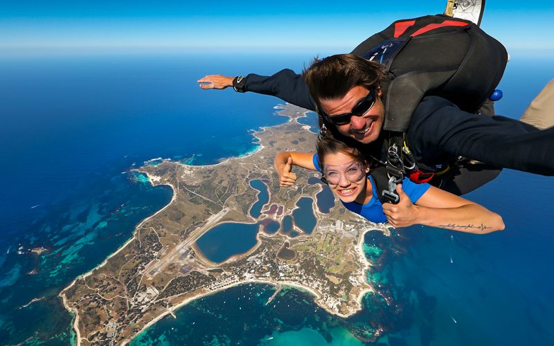 Billet Saut en parachute sur l'île Rottnest et visite en ferry depuis Perth/Fremantle/Hillarys
