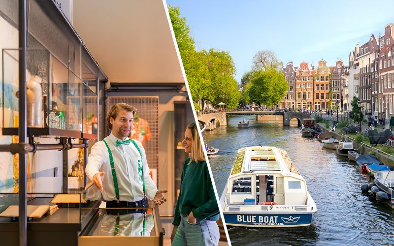 Billet Combo : Billets pour Heineken Experience + Croisière de 75 minutes sur le canal d'Amsterdam réservée aux adultes