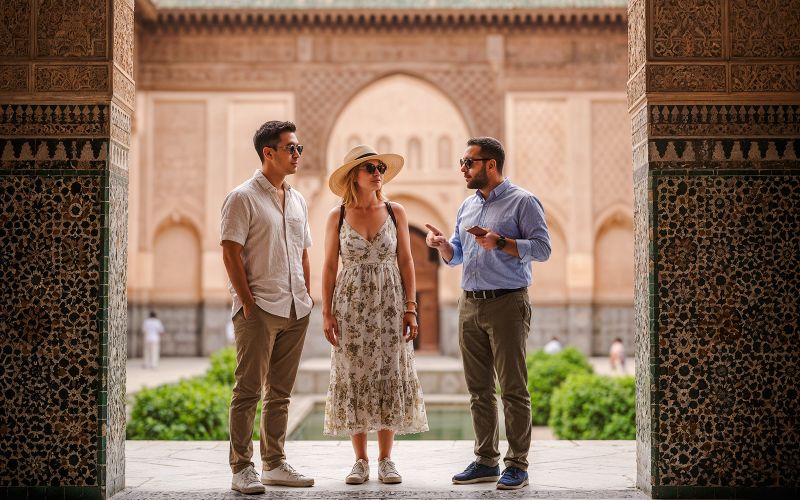Billet Visite privée d'une journée du Jardin Majorelle, du Palais Bahia, de la Medrasa Ben Youssef et de la Médina