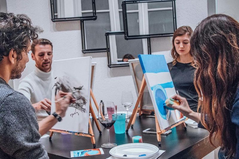 Billet Cours de peinture avec vin et pizza à Rome