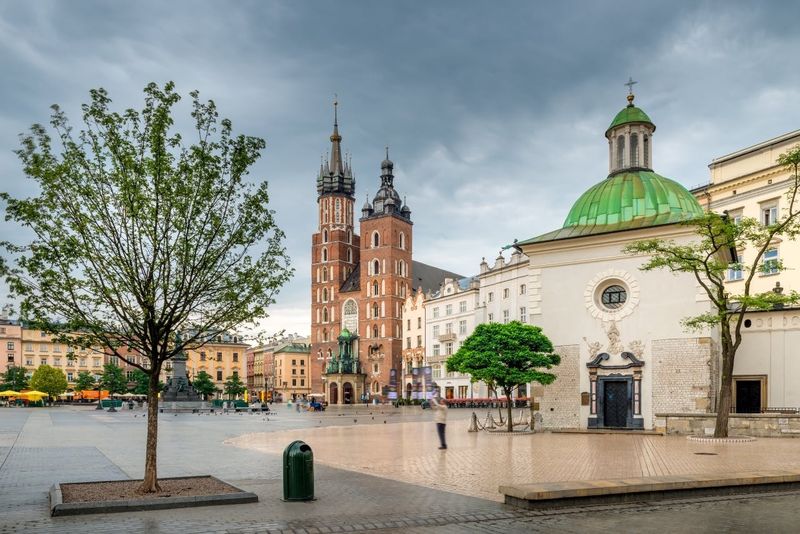 Billet Place du marché de Cracovie avec la basilique Sainte-Marie et le métro Rynek