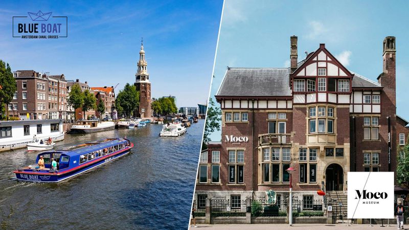 Billet Croisière sur les canaux d'Amsterdam et billet d'entrée pour le musée Moco