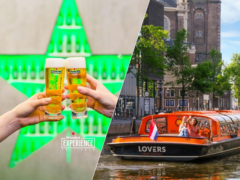 Billet Amsterdam : Croisière touristique d'une heure + entrée au Heineken Experience