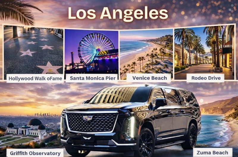 Billet Excursion privée en 4x4 de luxe à Los Angeles : Icônes, plages et coucher de soleil