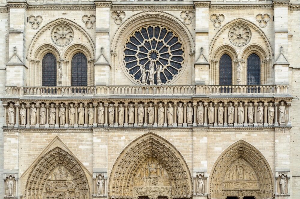 Façade occidentale et portails sculptés - Cathédrale Notre-Dame de Paris