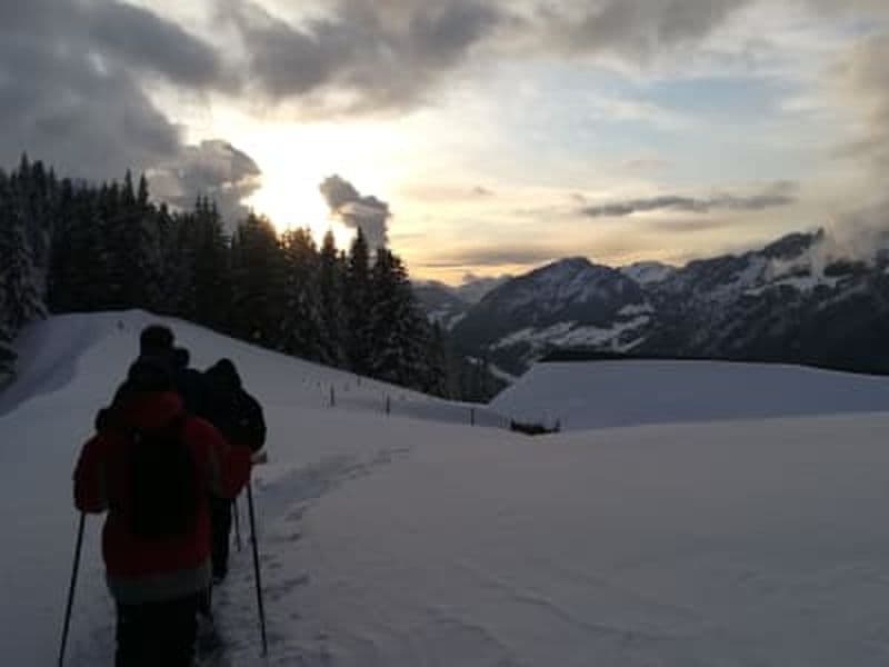Randonnée en raquettes à neige sur le Semnoz, près d'Annecy