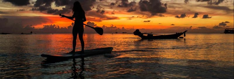 Paddle au coucher de soleil