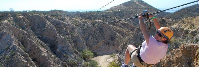 Tyrolienne au réservoir de Potrerillos